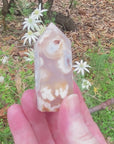 Video shows a polished flower agate generator.