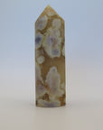 Image shows a polished flower agate generator.