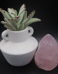 Rose quartz flame front view.