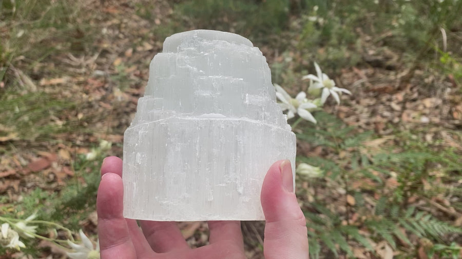 Selenite Castle Tealight Holder