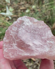 These unpolished Rose Quartz chunks are a beautiful gemmy quality, lovely for the home or garden. Available in various sizes, price is based on size. 