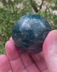 Video shows an Apatite sphere 55mm in diameter. 