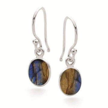 Labradorite Oval Drop Earring