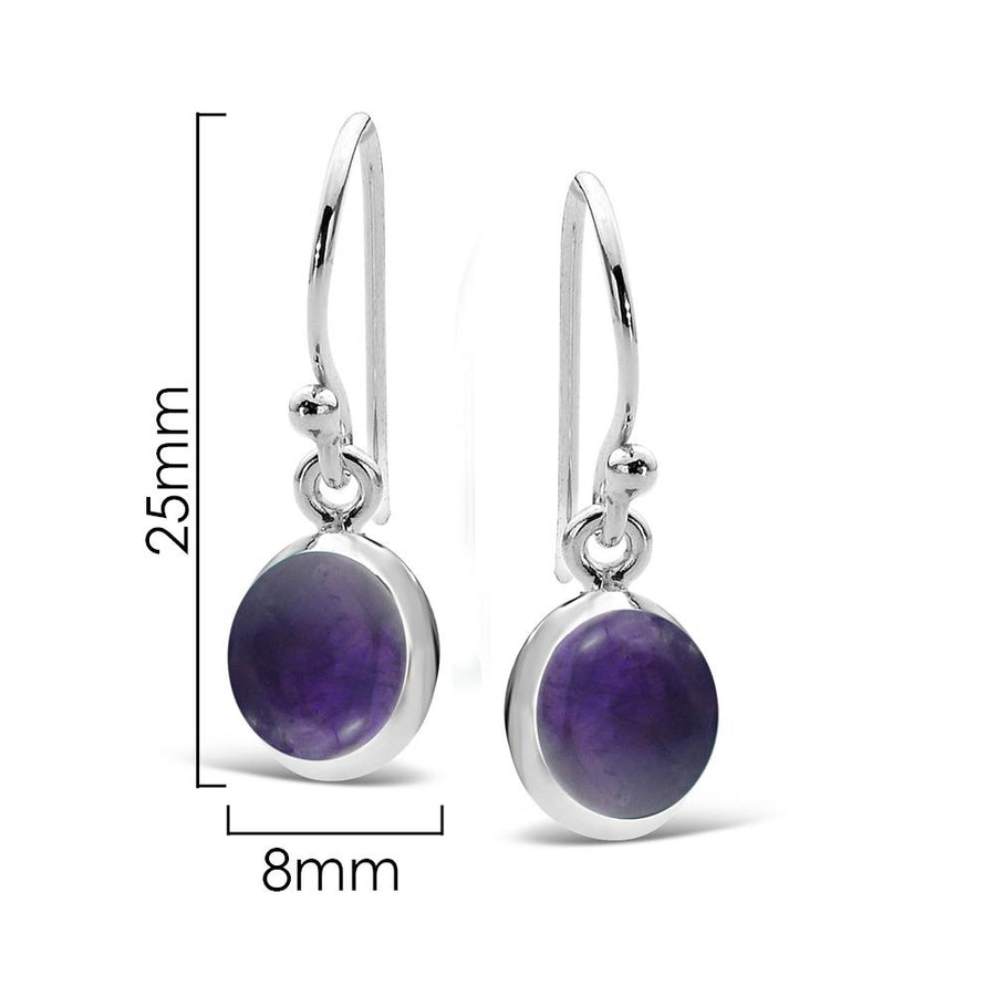 Amethyst Round Drop Earring