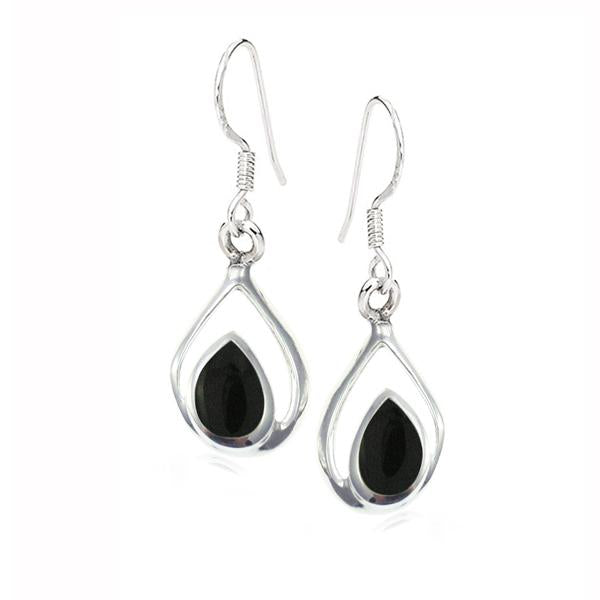 Sterling Silver Onyx Drop Earring - 2.5cm Drop