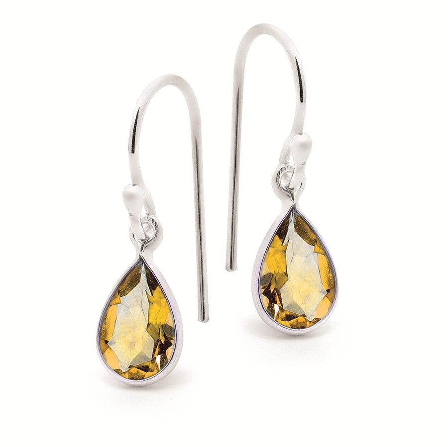 Citrine Faceted Oval Drop Earring