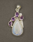 Amethyst & Moonstone Goddess Pendant