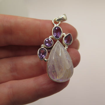 Amethyst & Moonstone Goddess Pendant