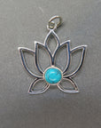 Lotus Leaf and Turquoise Pendant