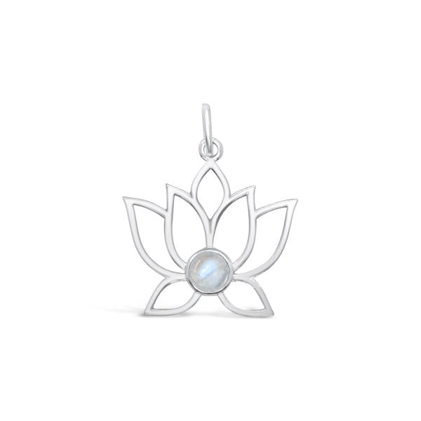 Lotus Leaf and Moonstone Pendant