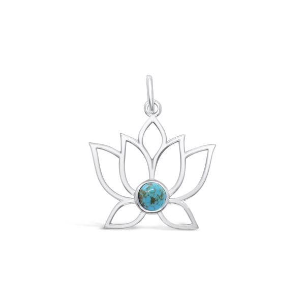 Lotus Leaf and Turquoise Pendant