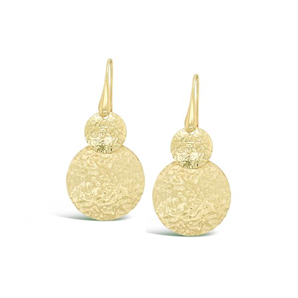 Sterling Silver Brushed Matte Gold Earring