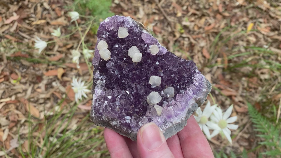 Amethyst Cluster with Calcite Inclusions