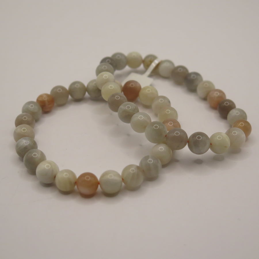 Multi Moonstone Beaded Bracelet - 8mm