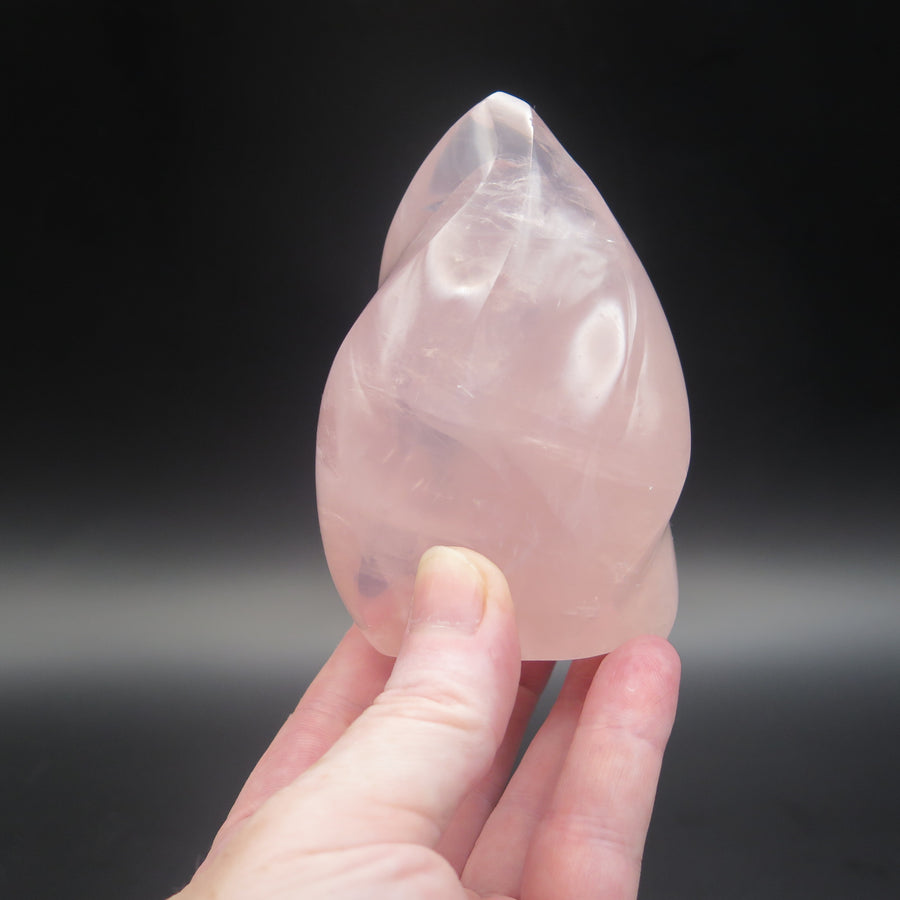 Madagascan rose quartz flame. 